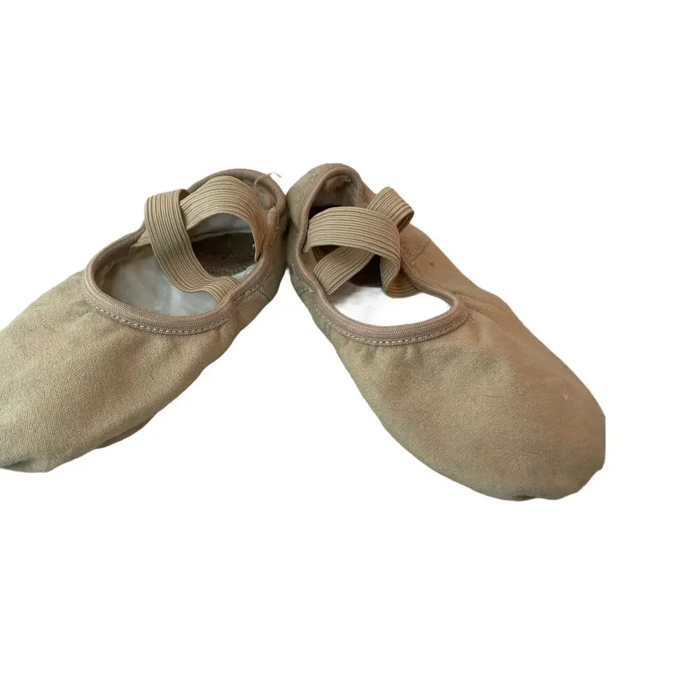Tan Ballet shoes cloth and elastic size 8.5